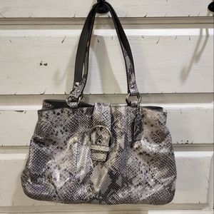 EUC COACH Soho Python Embossed Exotic Faux Leather Shoulder Bag F1269